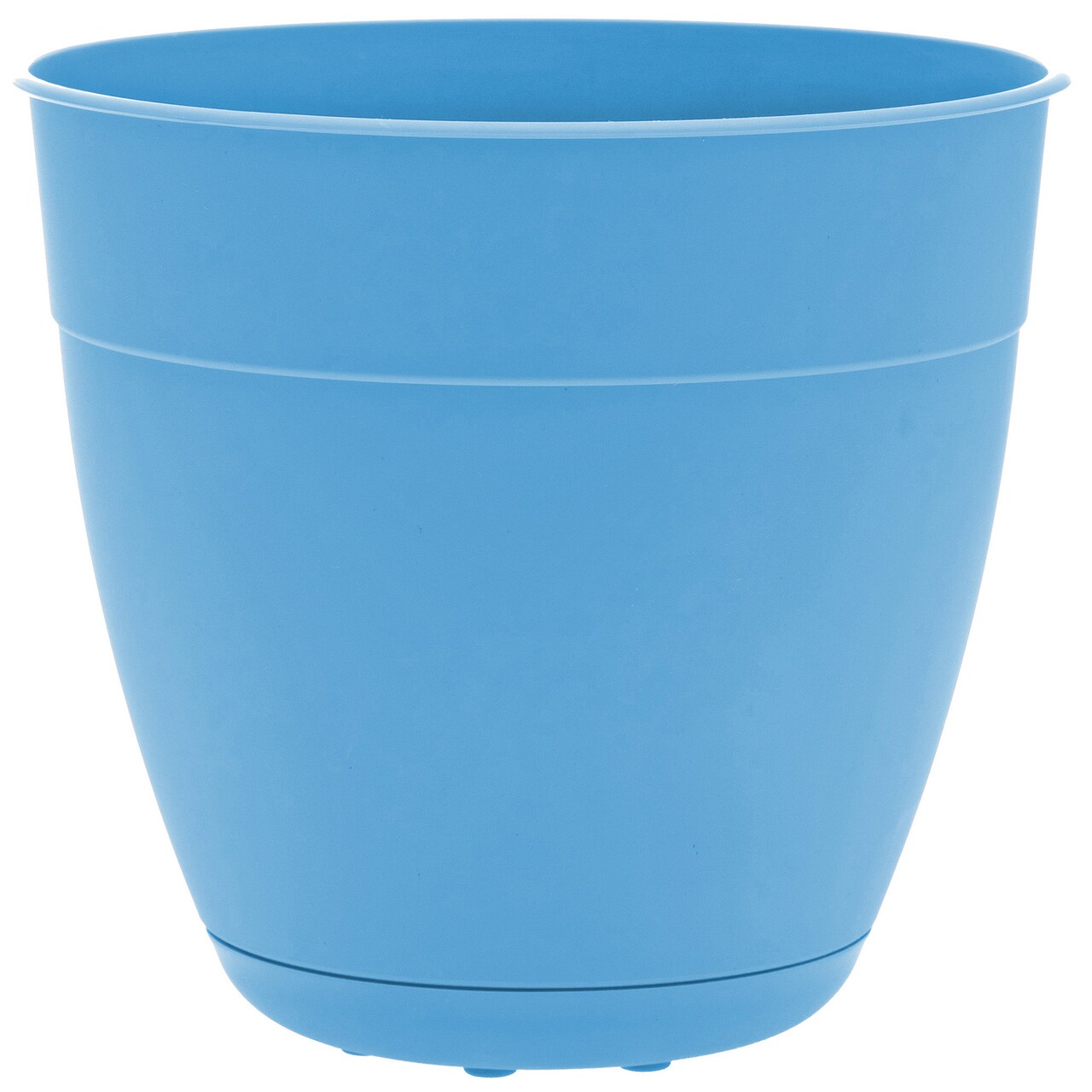 Bloem Dayton Planter With Saucer: 20" - Ocean Blue - 100% Recycled Plastic Pot, Removable Saucer, Elevated Feet, For Indoor and Outdoor Use, Gardening, 16.5 Gallon Capacity